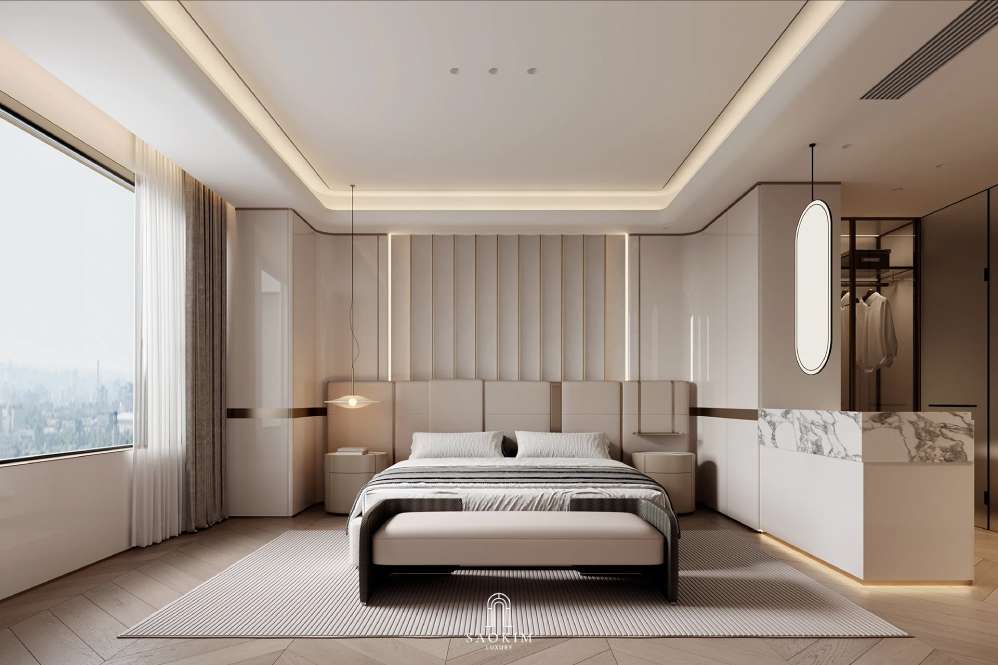 Thiết kế nội thất phòng ngủ master chung cư phong cách Contemporary Quiet Luxury căn hộ BRG Diamond Residence - Nơi Thành Công Được Tiếp Nối Bằng Phong Cách Sống Tinh Tế